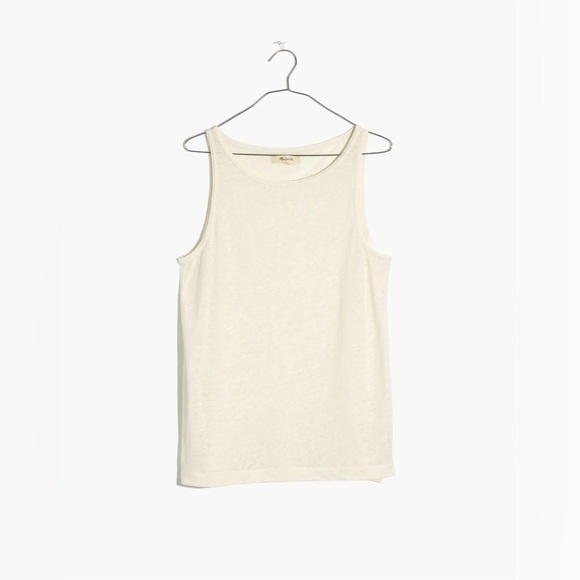 Madewell Tops - NWT Madewell Women’s Modern Linen Tank Top Lighthouse - Size Medium